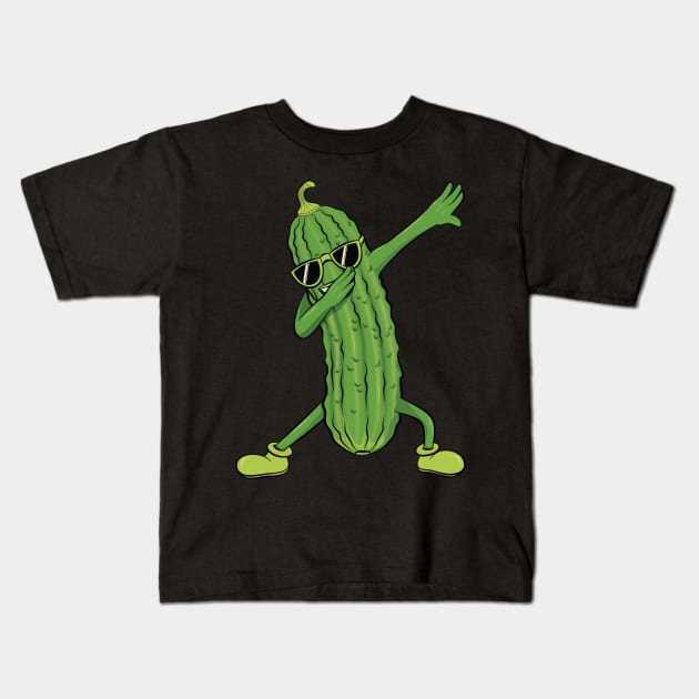 Dabbing Pickle Dancing Cucumber lover Funny Gifts Kids T-Shirt by silentsoularts